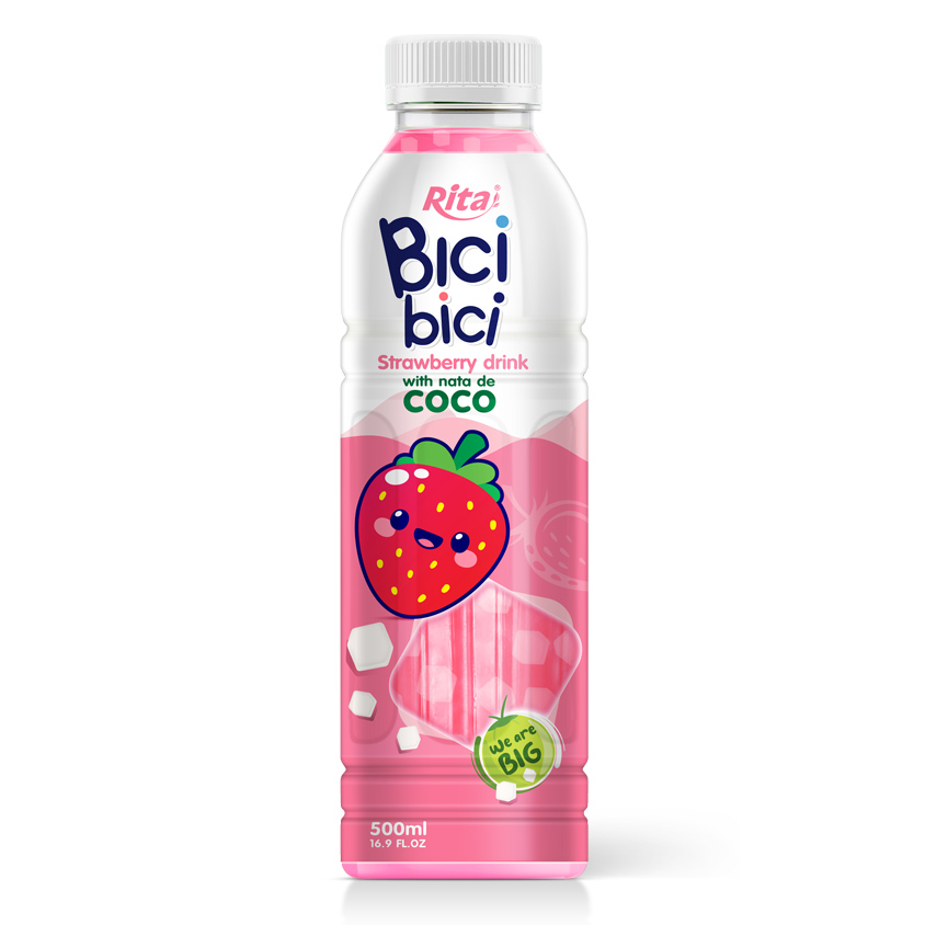 Rita Bici Bici Strawberry Drink with Nata de Coco 500ml PET Bottle